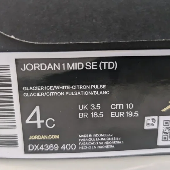 Jordan 1 MID SE (TD) 4C Shoes